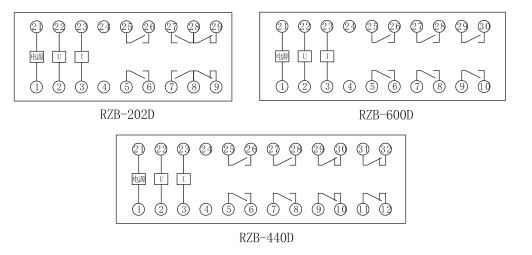  RZB-D導軌式防跳繼電器 內部接線（xiàn）圖