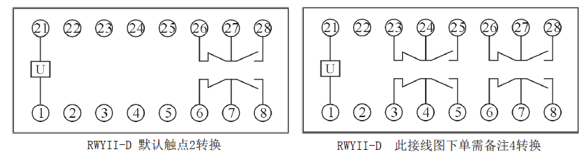 RWYII-D係列（liè）電（diàn）壓繼電器內部接（jiē）線圖