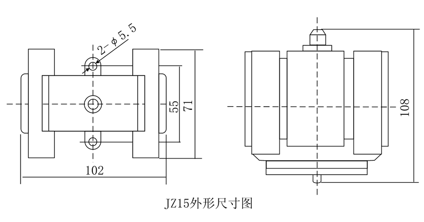 JZ15-44外形及開孔尺寸（cùn）圖