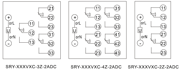 SRY-110VDC-4Z-2ADC內部接（jiē）線圖
