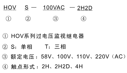 HOVS-110VAC-2H2D型號及其含義