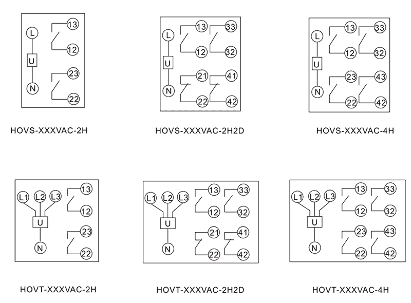HOVS-110VAC-2H2D內部接線圖