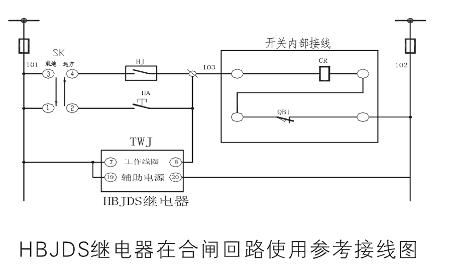 合閘回路使用（yòng）參考接線圖