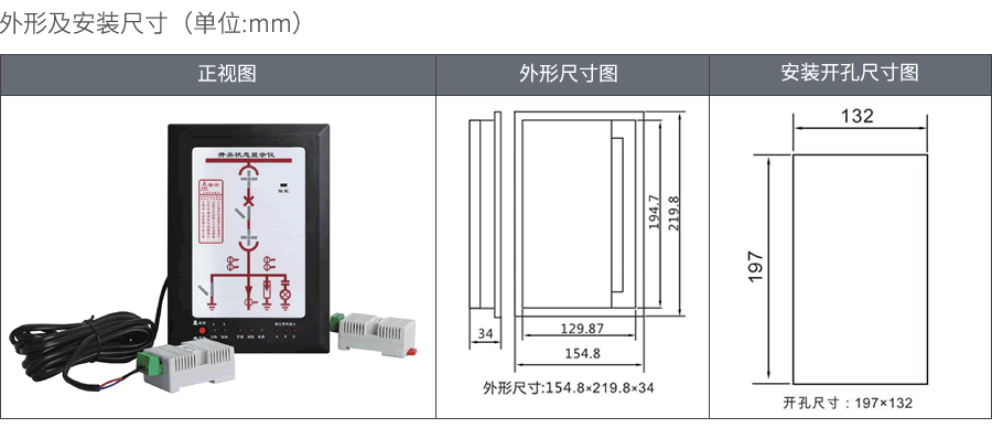 JRXS601開關狀態顯示儀外形尺寸