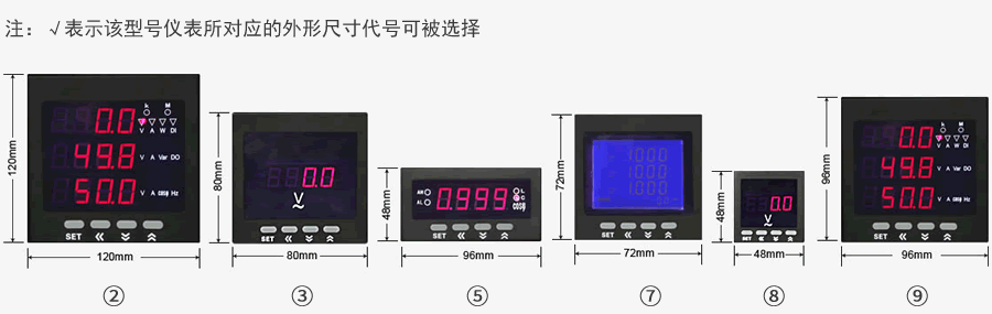 電力儀表殼（ké）體外形代號（hào）對應圖